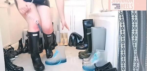  SPIT   PISS POLISHING MY MASTERS&039; BOOTS - Shannon Heels